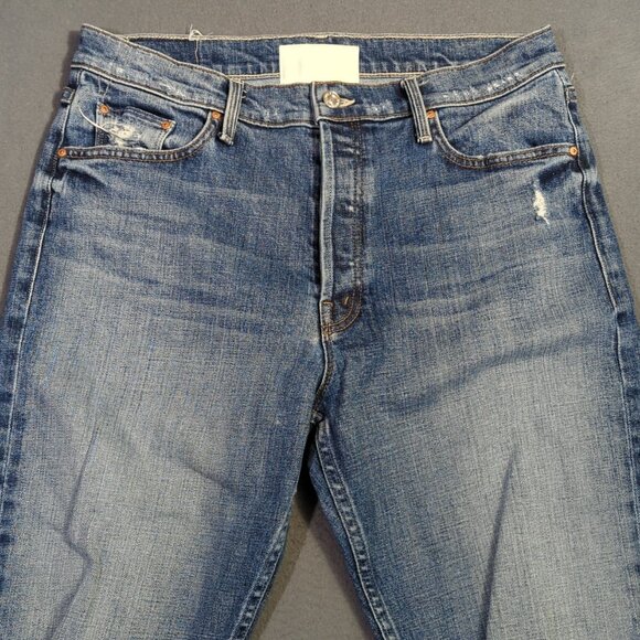 Mother Superior Jeans Womens 33 Blue The Tomcat in Seriously Truce Distressed - Picture 5 of 16